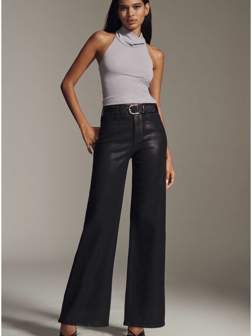 PAIGE Anessa High-Waist Wide Leg Women Jeans - Black NWT